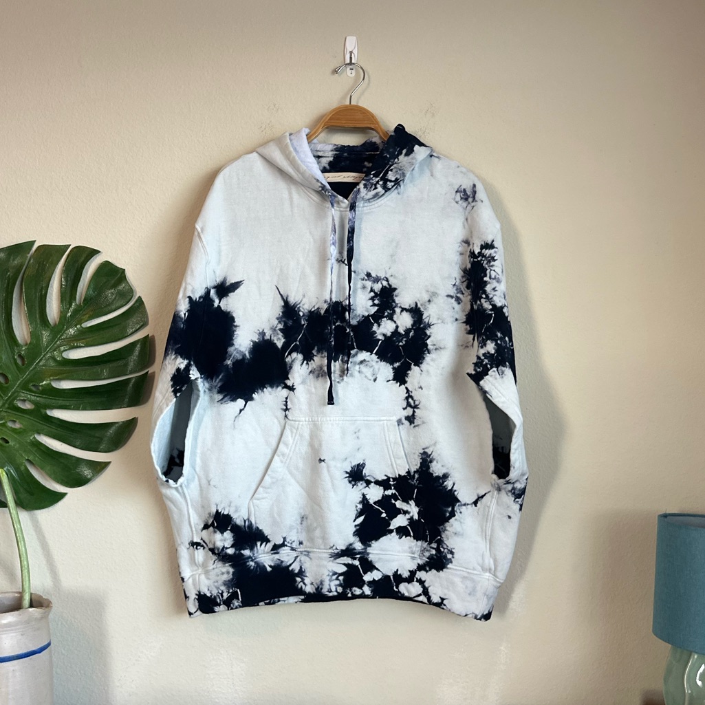 Raquel Allegra Tie Dye Oversized Poncho Hoodie Sweatshirt